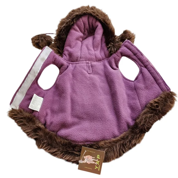 DOG Coat EAST SIDE COLLECTION Nylon & Furry Baby Animal Purple Jacket Coat NWT's - Picture 3 of 16